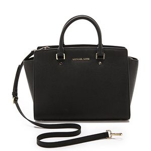 Michael Kors Large Selma Satchel in Black